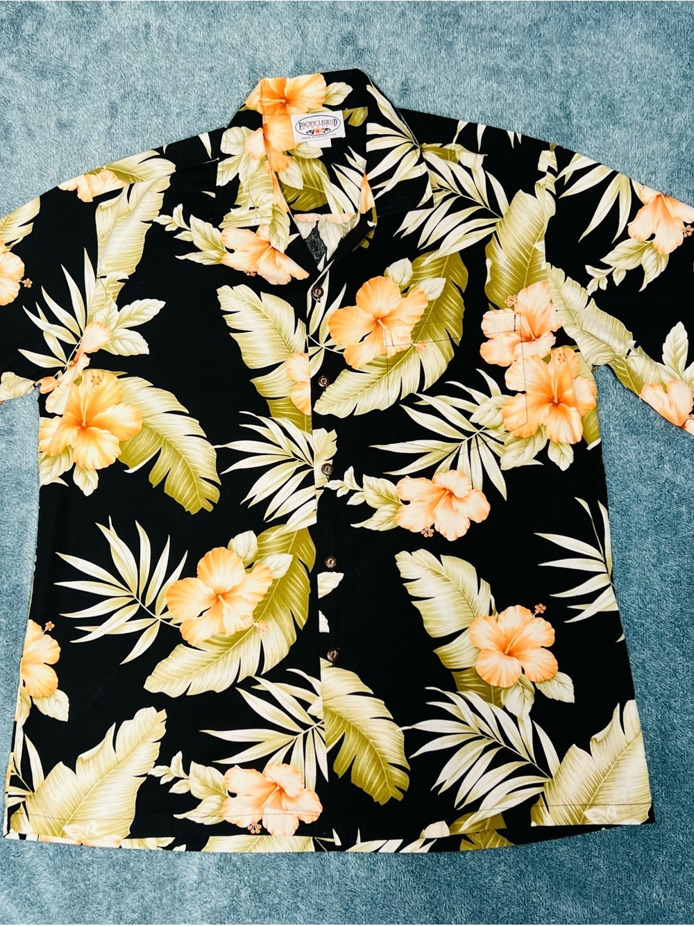 Pacific Legend Men’s L Made in Hawaii Hibiscus Aloha Shirt